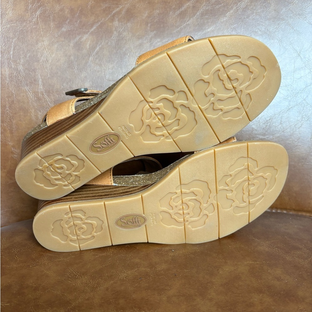 Sofft Verdi II Luggage Tan Cognac Leather Sandals Comfort Strap Spring Summer 9 - Picture 7 of 9